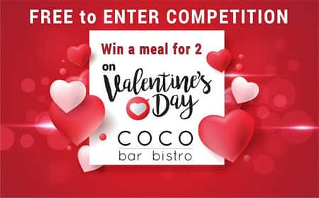 Win a Meal for 2 People on Valentine's Day - worth £53.90