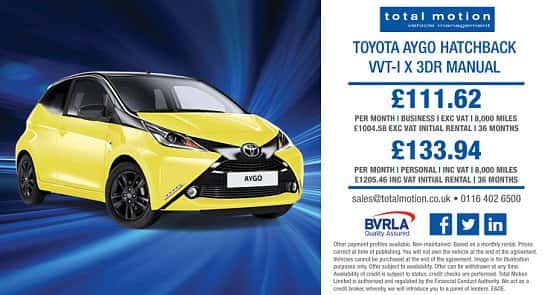 Toyota Aygo VVT-I X 3dr | Lease from just £111.62 + VAT p/m!