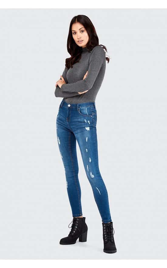 STELLA SMALL RIPPED MID RISE JEAN: SAVE 68%!