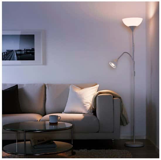 Floor uplighter/reading lamp, White - £13.00!