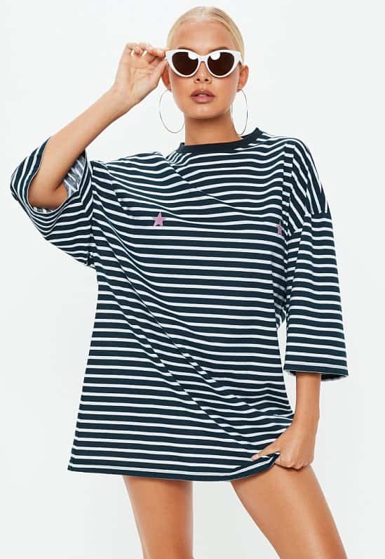NEW IN - navy oversized t-shirt stripe dress £18.00!