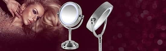 SAVE 33% - Carmen Dual Sided LED Illuminated Mirror - Silver!