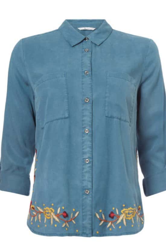 Save £10 on this Teal Embroidered Tencel Shirt