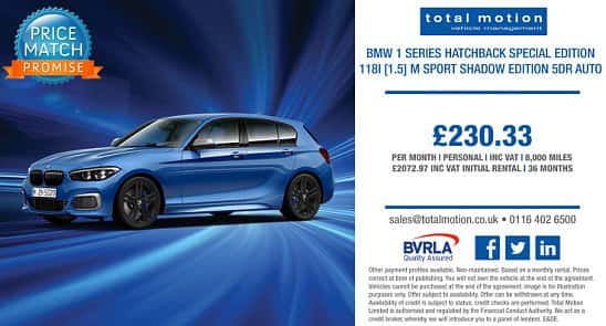 BMW 1 Series M Sport Shadow Edition Auto | Lease From £230.33 p/m!
