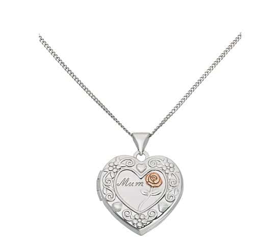 Mothers Day Gift Ideas - Moon & Back Sterling Silver 'Mum' Heart 2 Photo Locket £29.99!