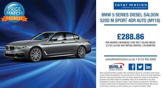 BMW 5 Series M Sport Auto | Business Lease For £288.86 + VAT p/m!