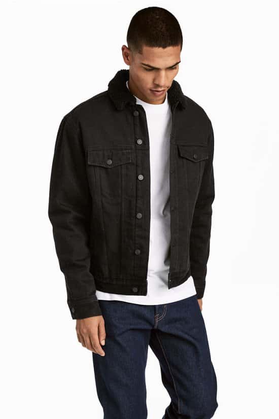H&m pile lined denim jacket store