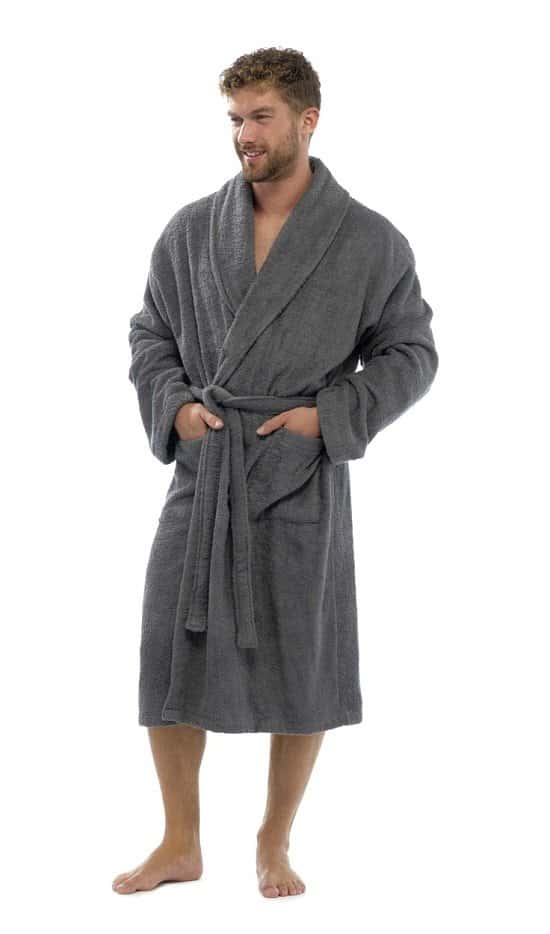 SAVE 62% on this Classic Charcoal Marl Fleece Dressing Gown!