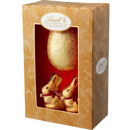 Lindt Milk Chocolate Easter Egg with 2 Gold Bunnies £10.00!