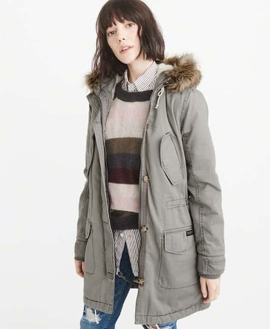 SAVE 80% on this Sherpa-Lined Twill Parka - NOW £40!