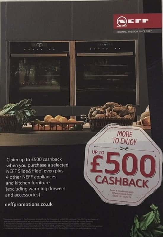 Get Up to £500 Cashback on NEFF Appliances