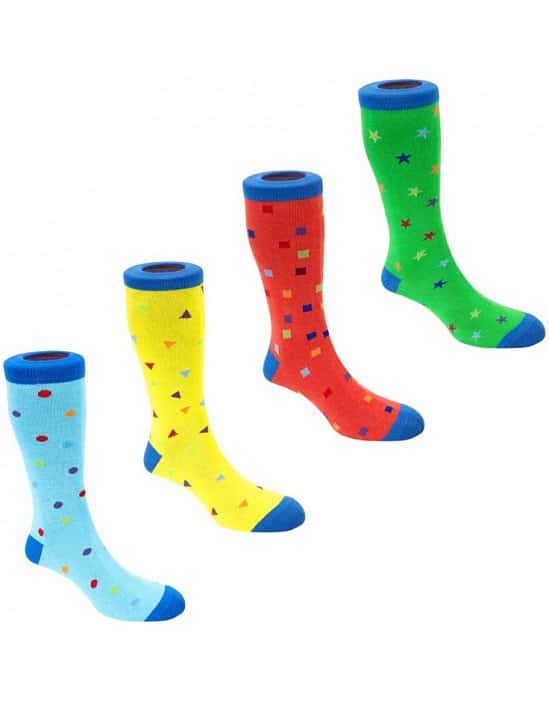 4 Pairs Mens Novelty Socks - SAVE 65%!
