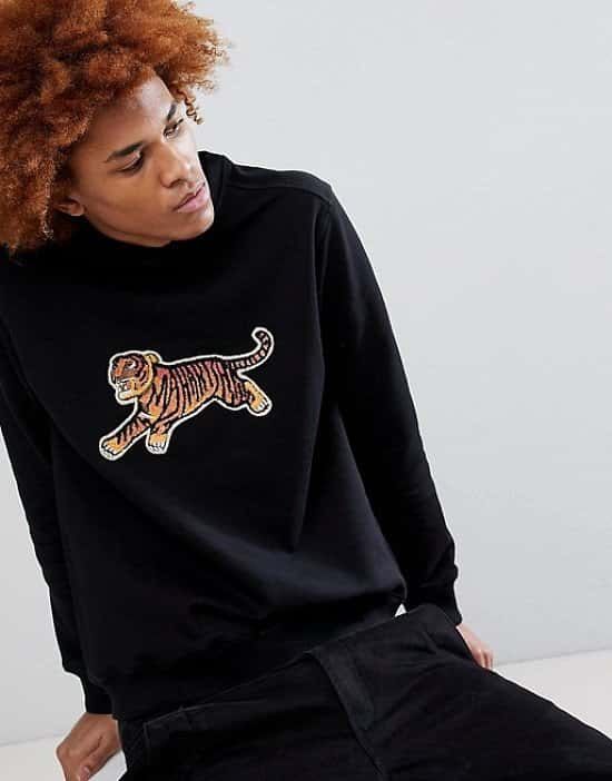 Maharishi Tiger Embroidered Crew Neck Sweatshirt - SAVE £65!