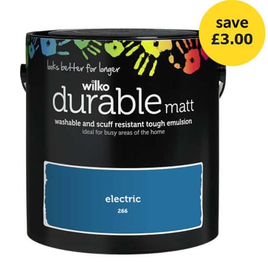 SAVE £3 on Wilko Durable Matt Emulsion -  72 Colours!