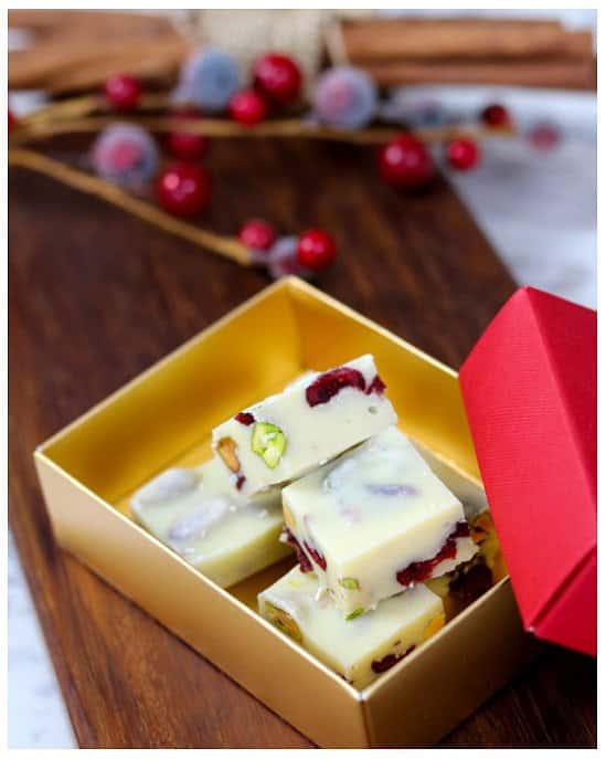 Pistachio and Cranberry Fudge in Gift Box - £7.50!