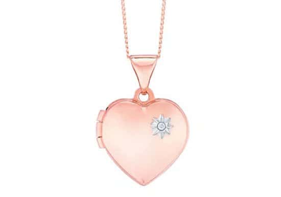 H samuel rose hot sale gold heart necklace