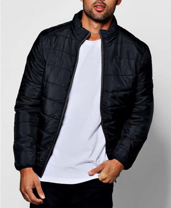 60% OFF - Mens Zip Through Funnel Neck Quilted Jacket!
