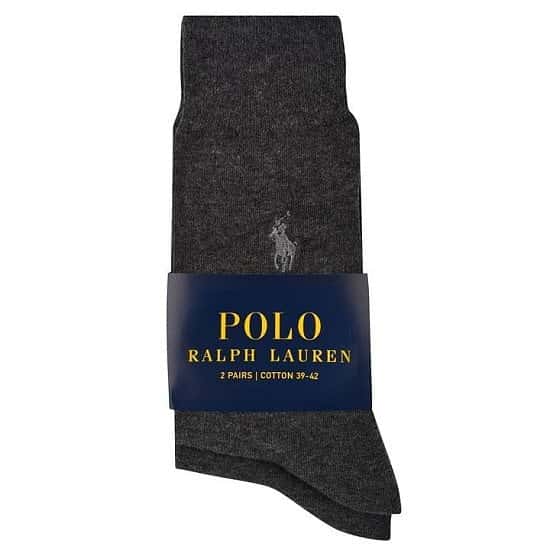POLO RALPH LAUREN  2-Pack Charcoal Dress Socks - SAVE 30%!