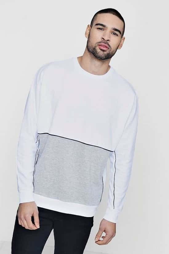 Men's Colour Block Sweater - ONLY £6, save 70%!