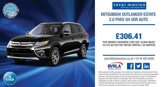 Mitsubishi Outlander 2.0 PHEV 5h Auto | Business Leasing Offer for £306.41 p/m!