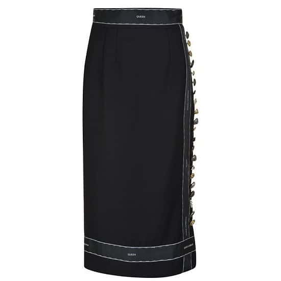 SAVE OVER £900 on DOLCE AND GABBANA Taped Button Detail Midi Skirt!