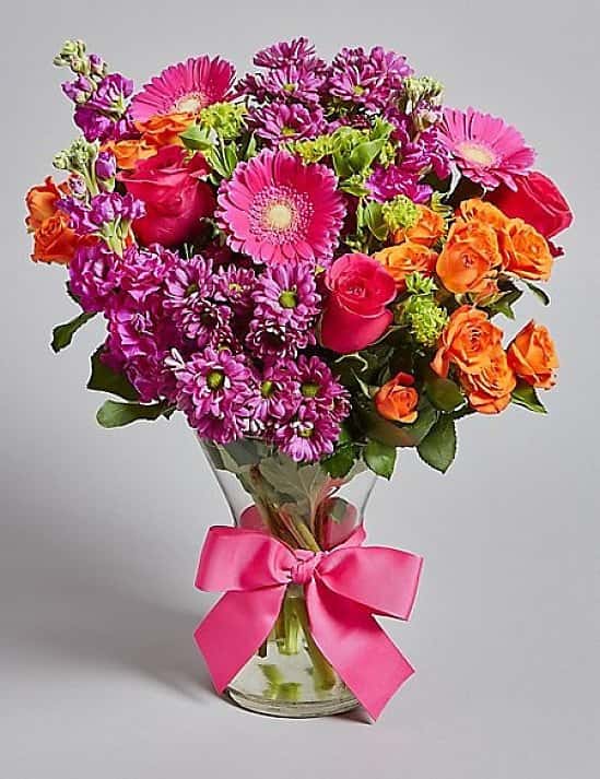 SAVE 14% on this Vibrant Spring Bouquet with FREE VASE!