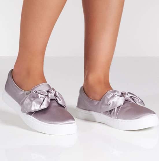 SAVE 20% on Satin Bow Front Slip On Trainers!