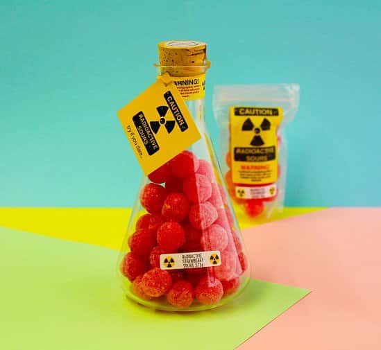 Try our Radioactive Sours - Radioactive Strawberry Sours Flask £11.95