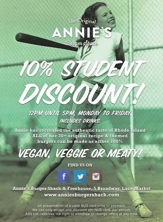 STUDENTS: Monday-Friday from 12-5pm, you can get 10% off the price of your food and drink!