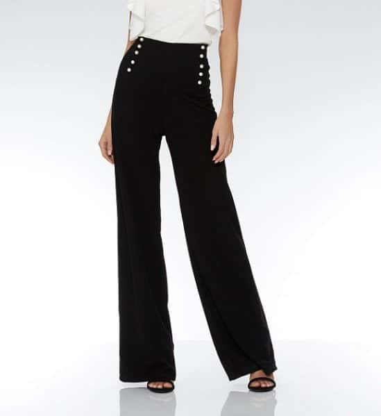 20% OFF - Black Crepe Palazzo Pearl Trousers!