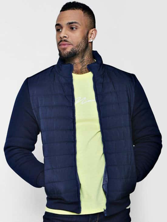 60% OFF - Men's Quilted Ponte Sleeve Jacket!