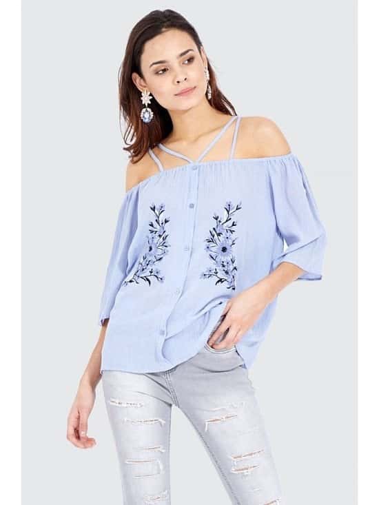 Get this Multi Strap Embellished Bardot Blouse for ONLY £4.99!
