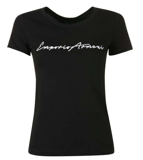 £20 OFF - EMPORIO ARMANI Women's Embroidered Logo T Shirt!
