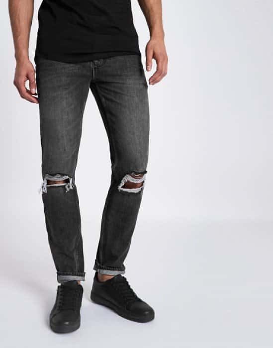 50% OFF - Black Roy Warp Distressed Skinny Jeans!