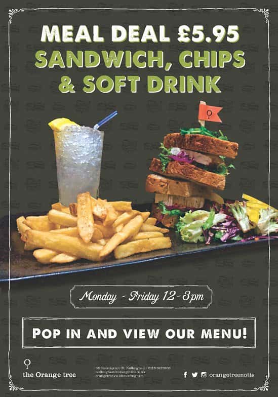 Lunchtime Meal Deal - £5.95 for a Sandwich, Chips & Soft Drink!