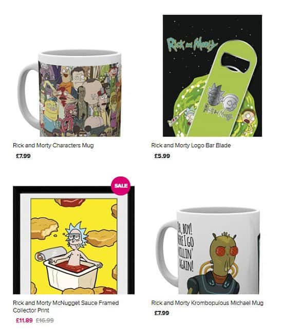 Shop & SAVE on Rick & Morty Merchandise from £1.99!