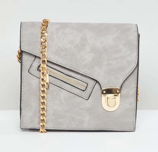 SAVE 69% on this Yoki Fashion Grey Shoulder Bag with Clasp and Zip!