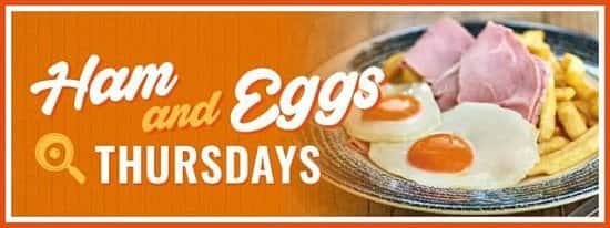 It's Ham & Eggs Thursday! Come and enjoy a dish with us this evening...