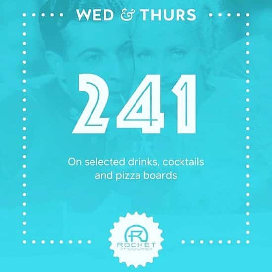 THURSDAYS - 2-4-1 on selected drinks, cocktails and pizza boards!