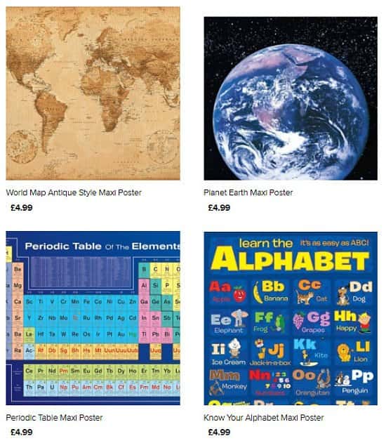 Periodic tables, Times table, Alphabet and Solar System posters in our Educational poster range!