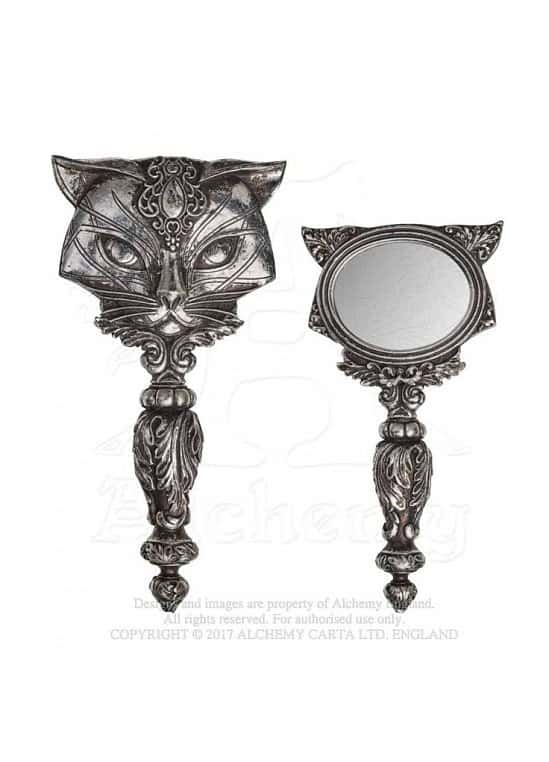 Alchemy Gothic Sacred Cat Hand Mirror