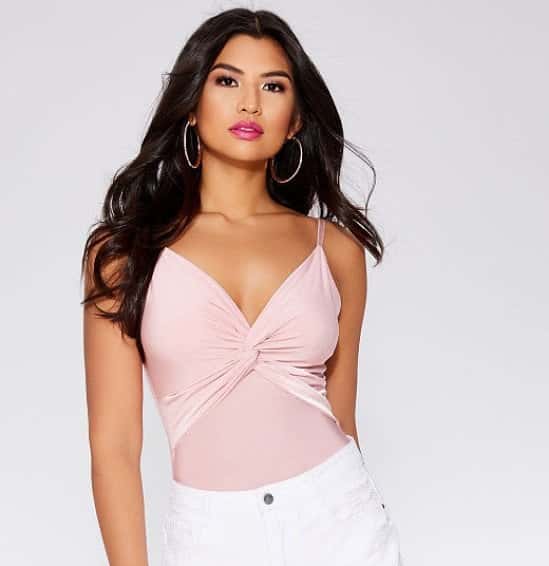 50% OFF - Blush Pink Knot Front Bodysuit!