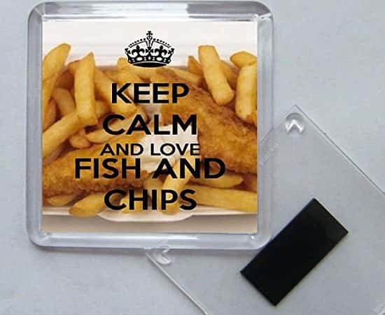 WIN - Keep Calm and Love Fish and Chips - Fridge Magnet