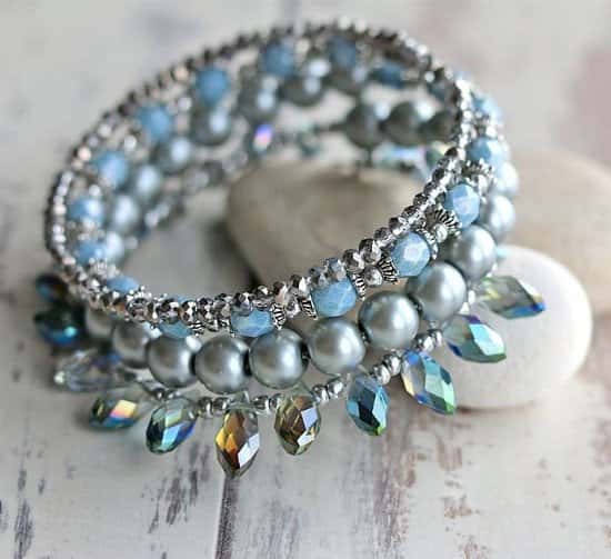 Blue and silver wrap style bracelet - £22.00!