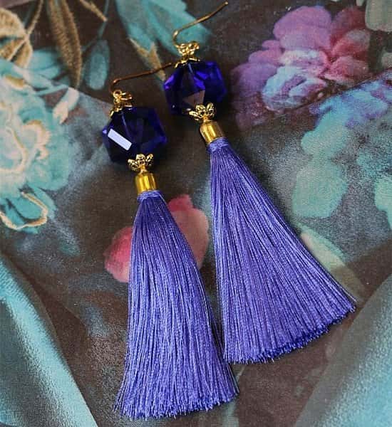 Blue crystal tassel earrings - £21.50!