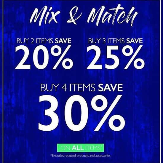 Buy 2 items and save 20%, Buy 3 and save 25%, Buy 4 and save 30% on all items a Raging Bull!