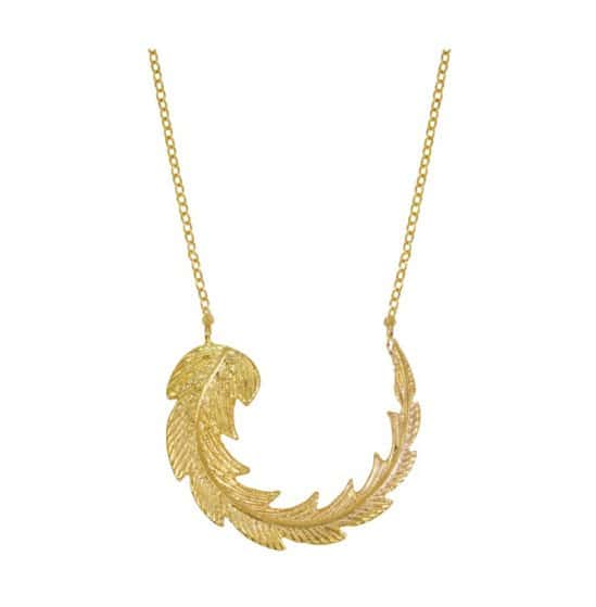 Ottoman Hands Gold Feather Necklace- £35.00