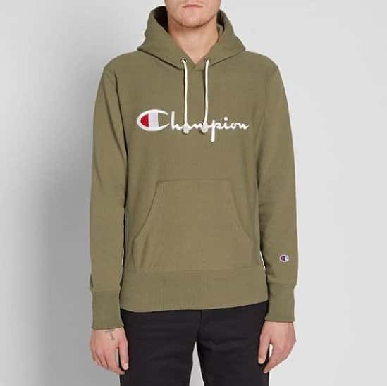 SAVE £30 OFF This Champion Reverse Weave Script Logo Pullover Hoody!