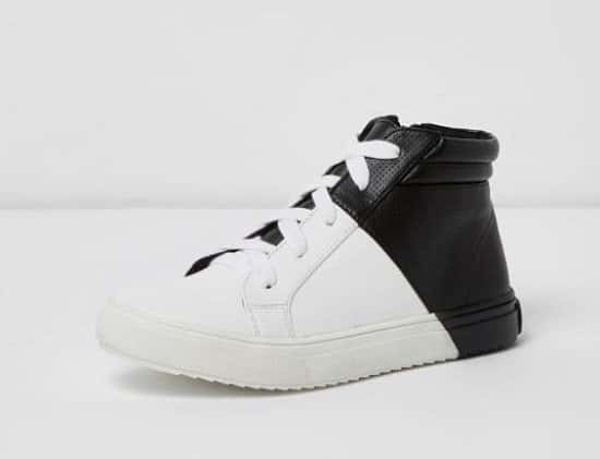 SAVE 44% OFF These Boys White and Black High Top Trainers!