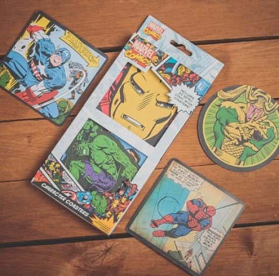 SAVE 50% off 20 Marvel Comics Character Coasters!